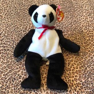 Retired Ty beanie Baby Fortune the panda bear